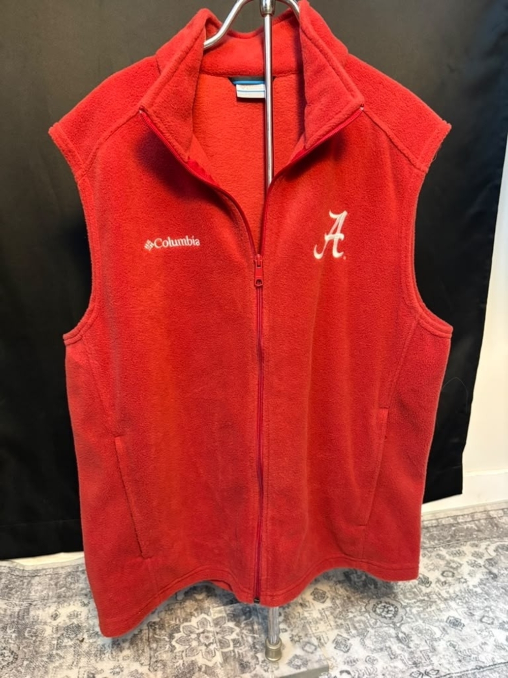 Columbia Kids Red Fleece Vest with Embroidered 'A'